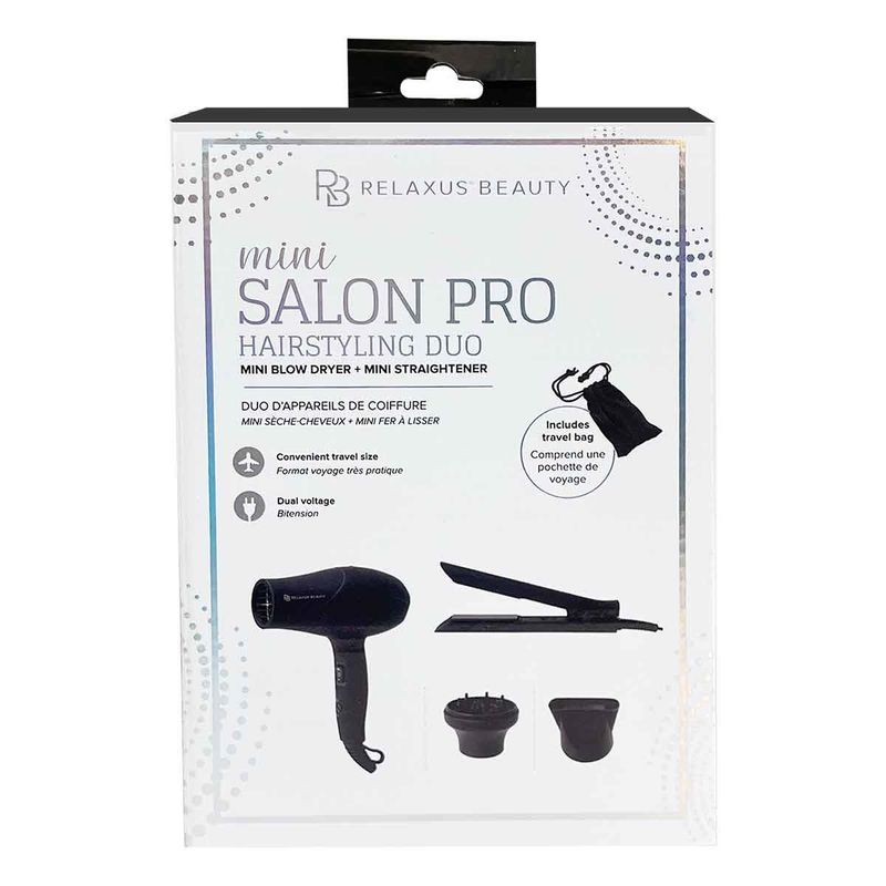 MINI PRO HAIRSTYLING DUO - DRYER &amp; STRAIGHTENER (544540) BLACK