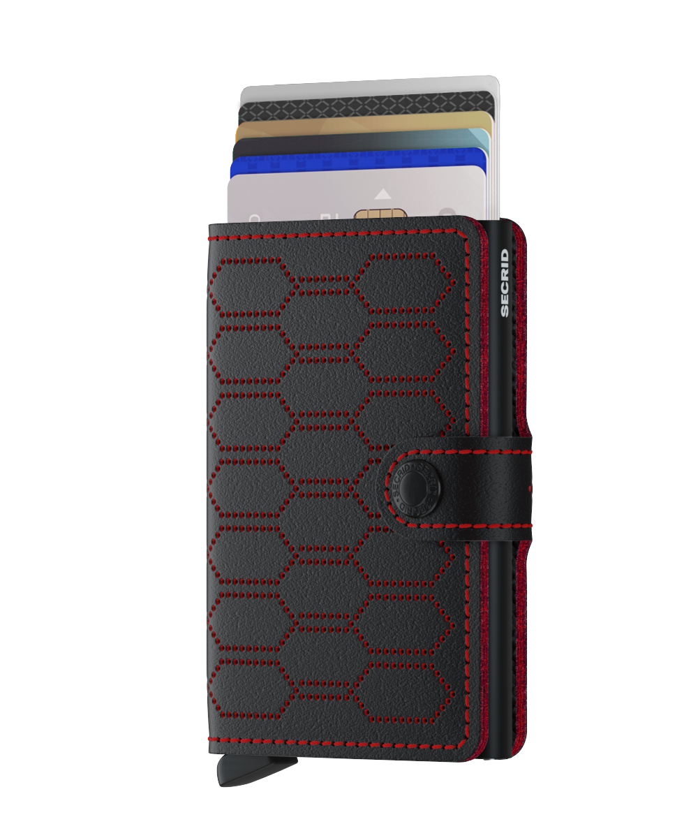 MINIWALLET FUEL PERFORATED BLACK-RED