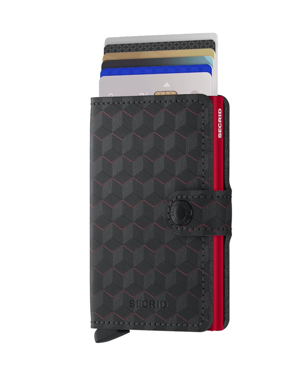 MINIWALLET OPTICAL BLACK-RED