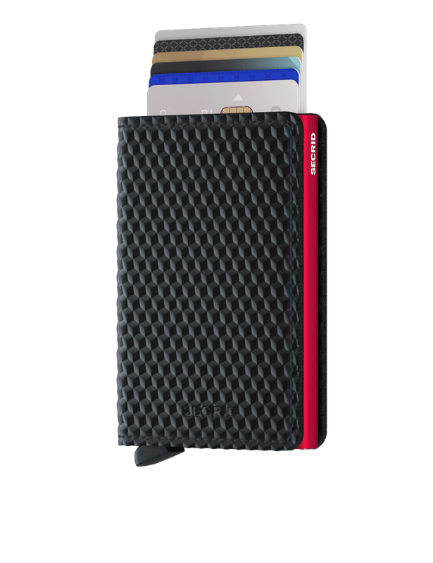 SLIMWALLET CUBIC BLACK-RED