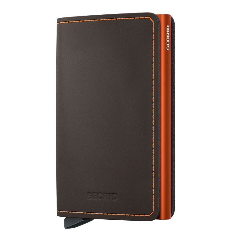 SLIMWALLET MATTE TRUFFLE &amp; ORANGE