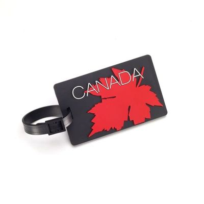 LUGGAGE ID TAG (144408-5315) MAPLE LEAF RED/BLACK