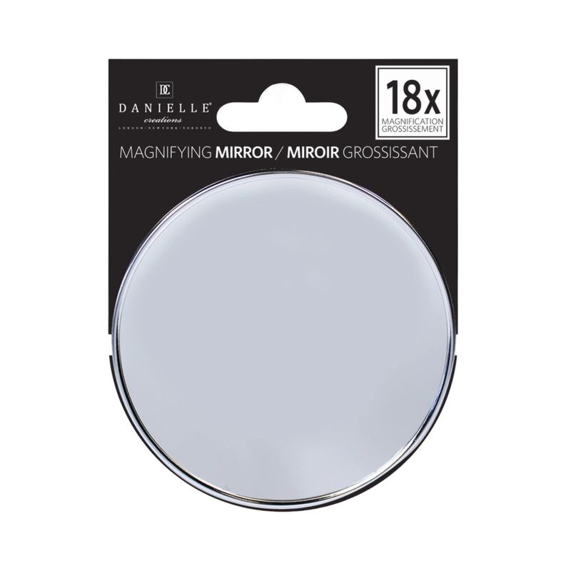 1X/18X SUCTION TRAVEL MIRROR, CHROME (D341)