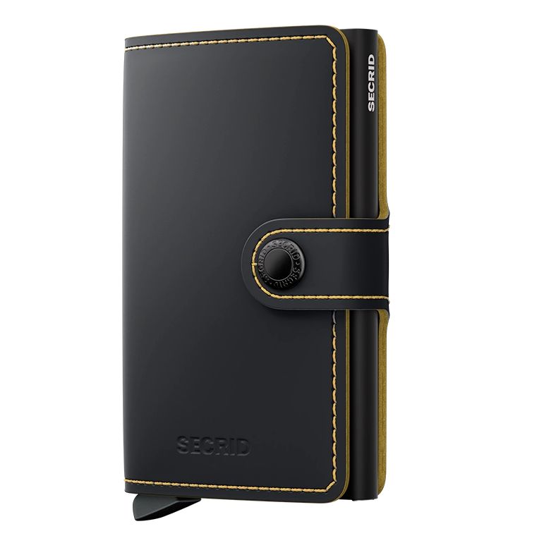 MINIWALLET MATTE BLACK &amp; OCHRE