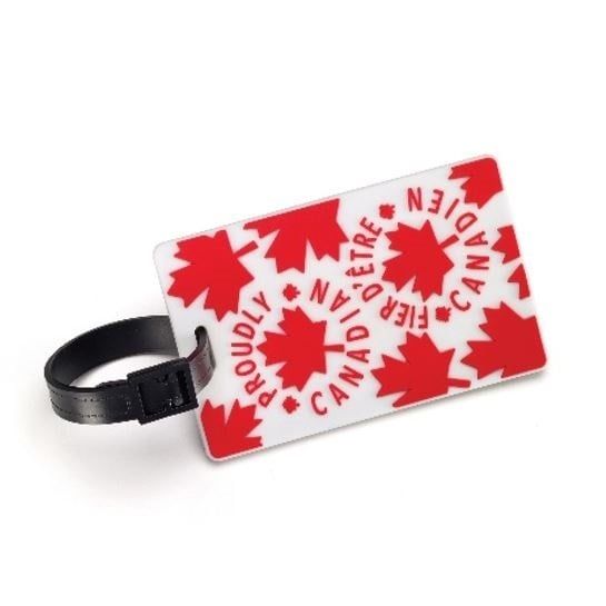 LUGGAGE ID TAG (144408-1746) MAPLE LEAF RED/WHITE
