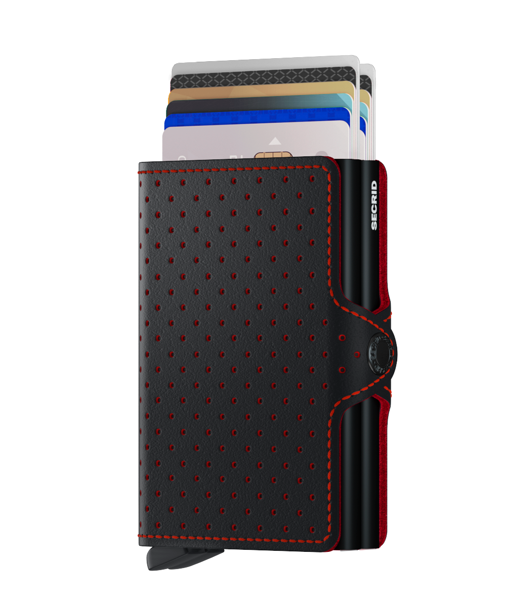 TWINWALLET PERFORATED BLACK-RED