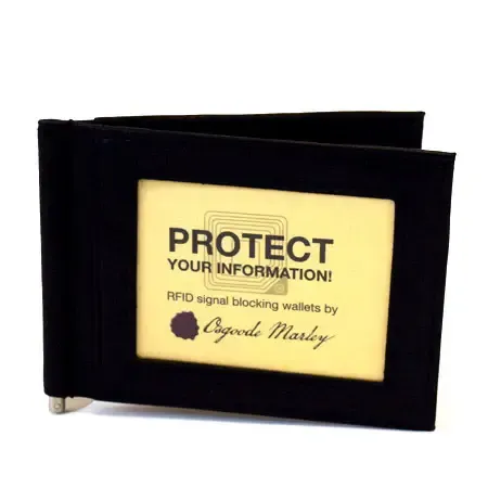 RFID ID MONEY CLIP WALLET (1221) BLACK