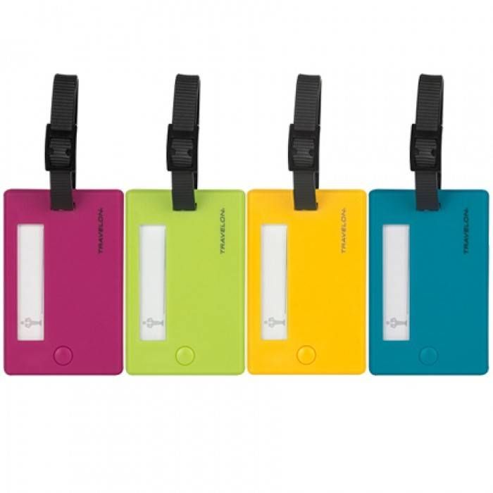 SET OF 4 LUGGAGE TAGS (12987, Color: 000) ASSORTED