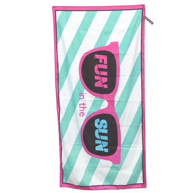 HIGH PERFORMANCE BEACH TOWEL, Color: (VHB1001.BLU) FUN IN THE SUN BLUE/PINK