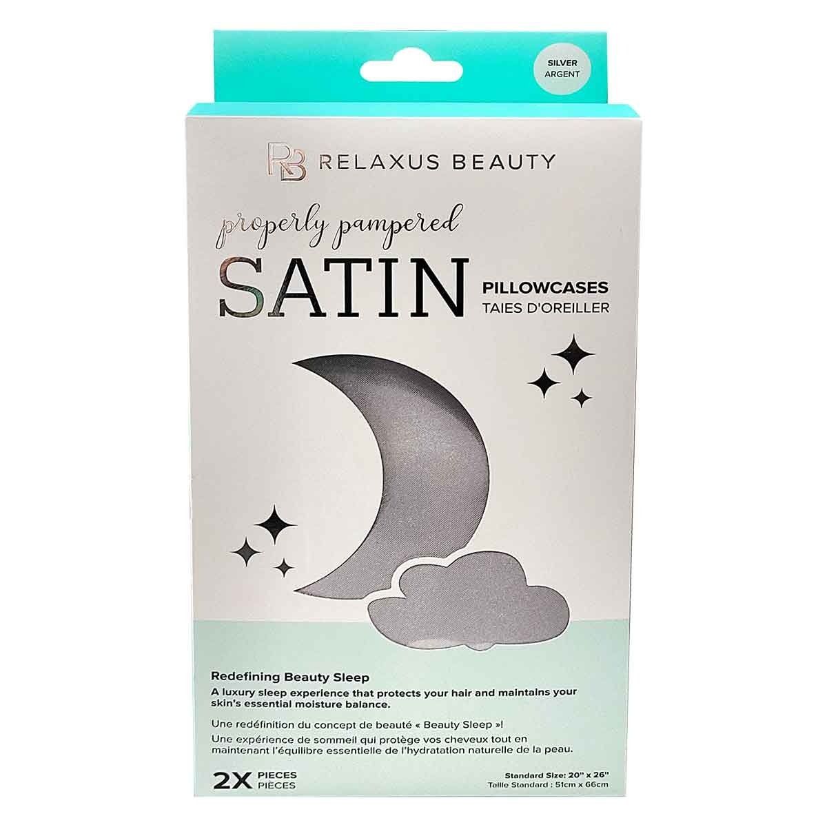 SATIN PILLOW CASE BOX OF 2, Color: (544760) SILVER