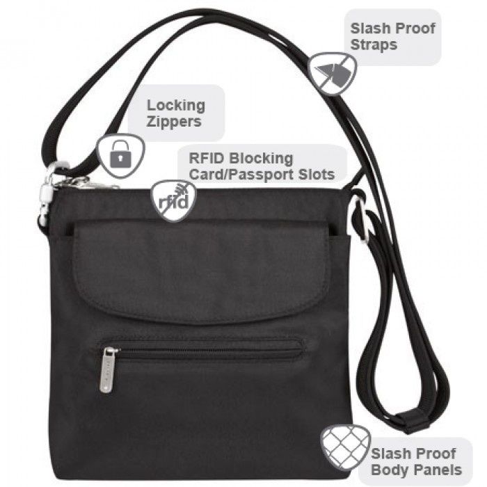 ANTI-THEFT MINI SHOULDER BAG (42459, Color: 500) BLACK