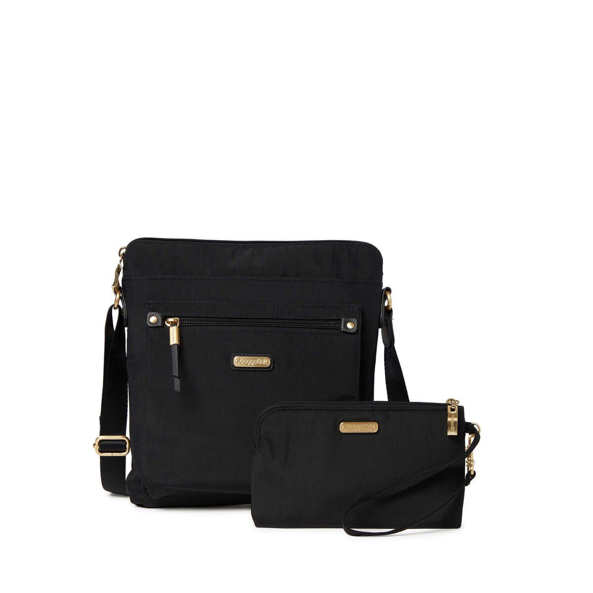 GO BAGG WITH RFID PHONE WRISTLET (GOB282), Color: BLACK/GOLD HARDWARE