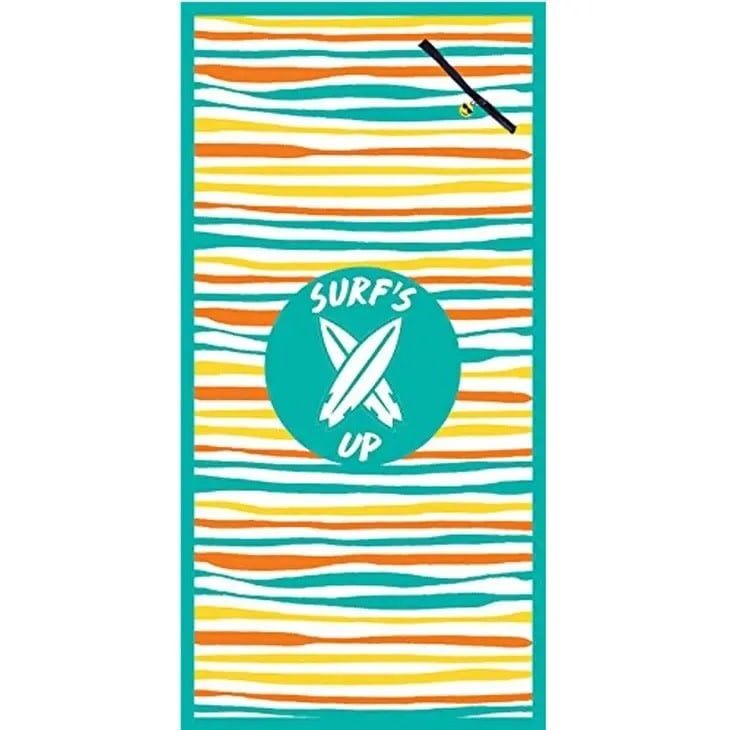 HIGH PERFORMANCE BEACH TOWEL W/ POCKET, Color: (VHB2003) SURF&#39;S UP GREEN