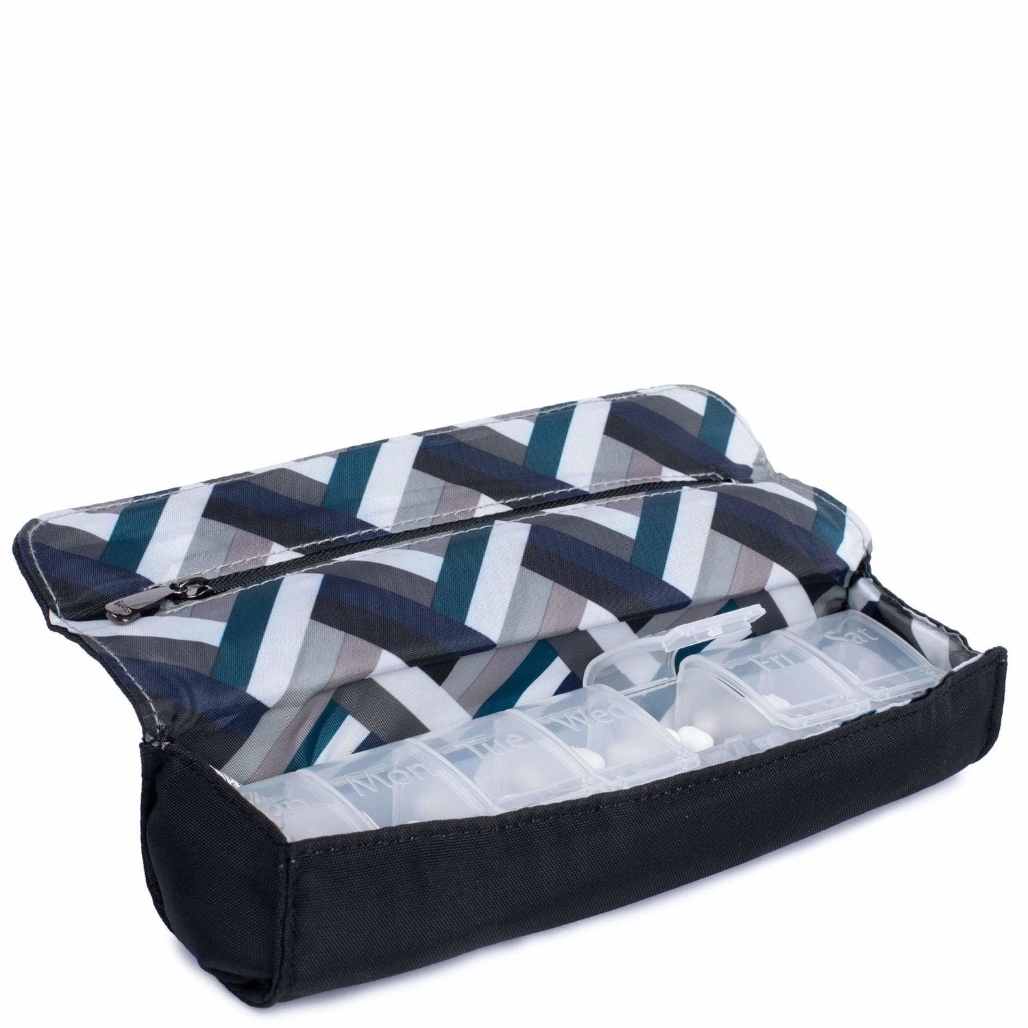 CHOO CHOO PILL ORGANIZER, Color: BRUSHED BLACK