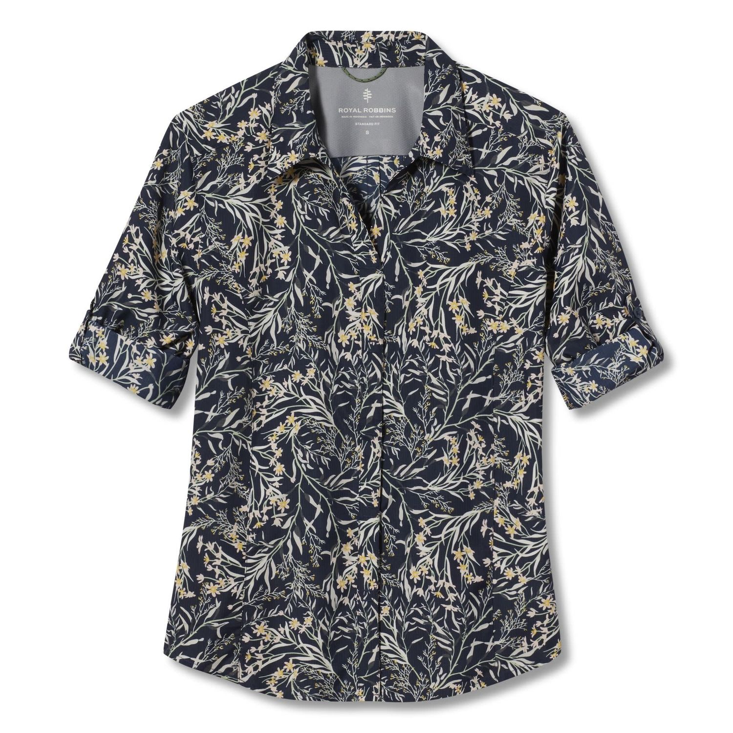 WOMEN&#39;S EXPEDITION II 3/4 SLEEVE, NAVY MIRAMAR PRINT (Y322024-411), Size: XS