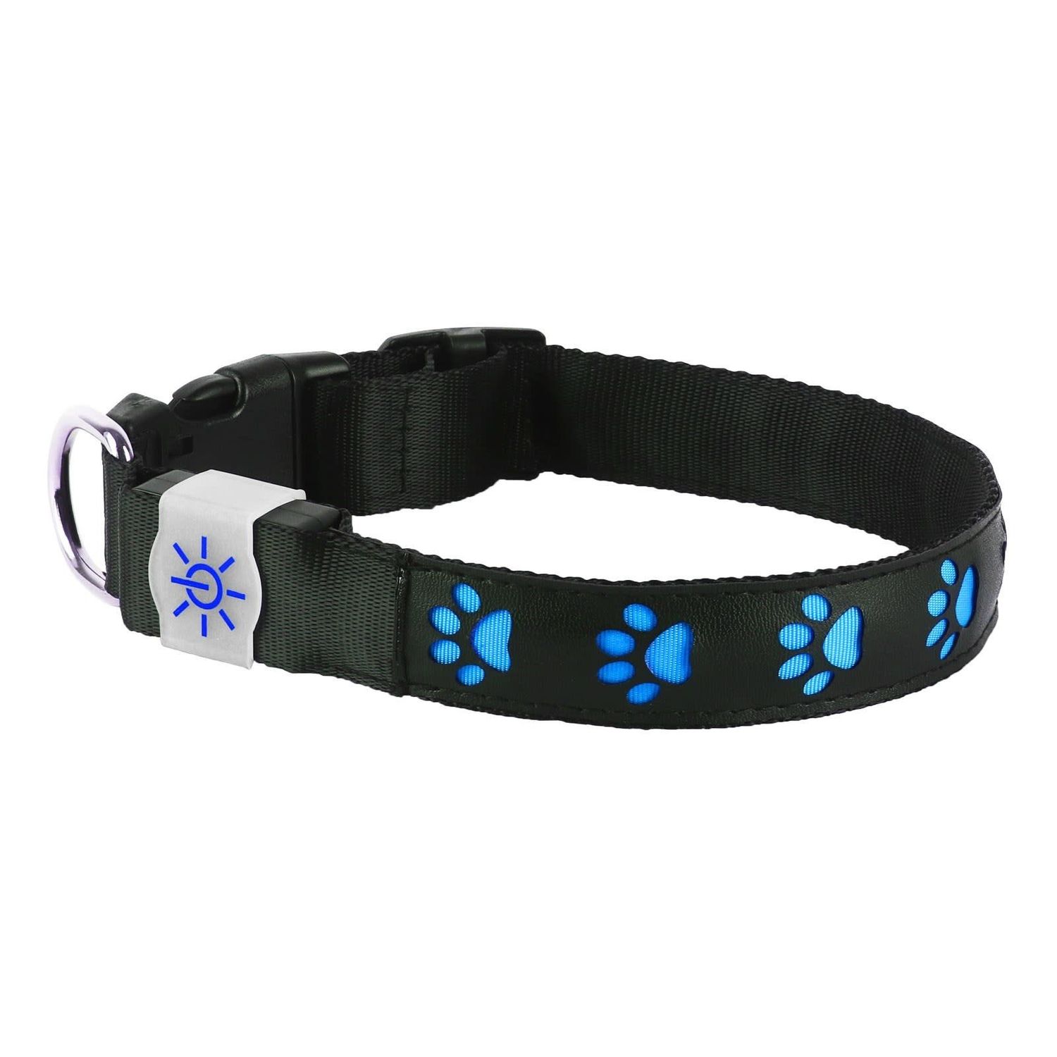NIGHT SCOUT DOG COLLAR (DGNTS), Size: SMALL, Color: BLUE