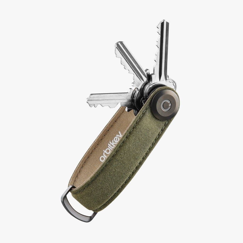 ORBITKEY  KEY ORGANISER WAXED CANVAS , Color: KHAKI GREEN