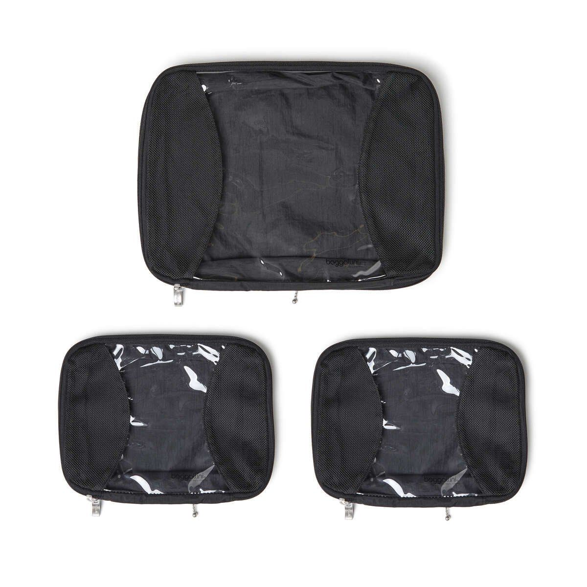 3PC PACKING CUBE SET (MML503) 2 MEDIUM+1LARGE, Color: BLACK