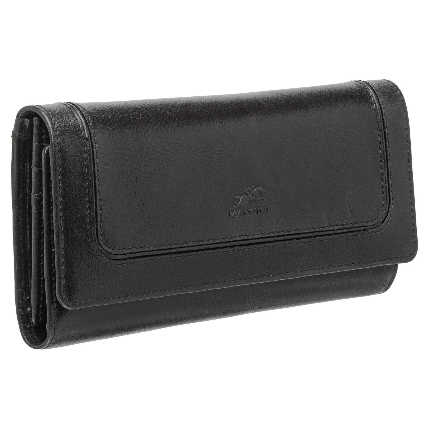 SOUTH BEACH LEATHER RFID SECURE TRIFOLD WALLET (6700296), Color: BLACK