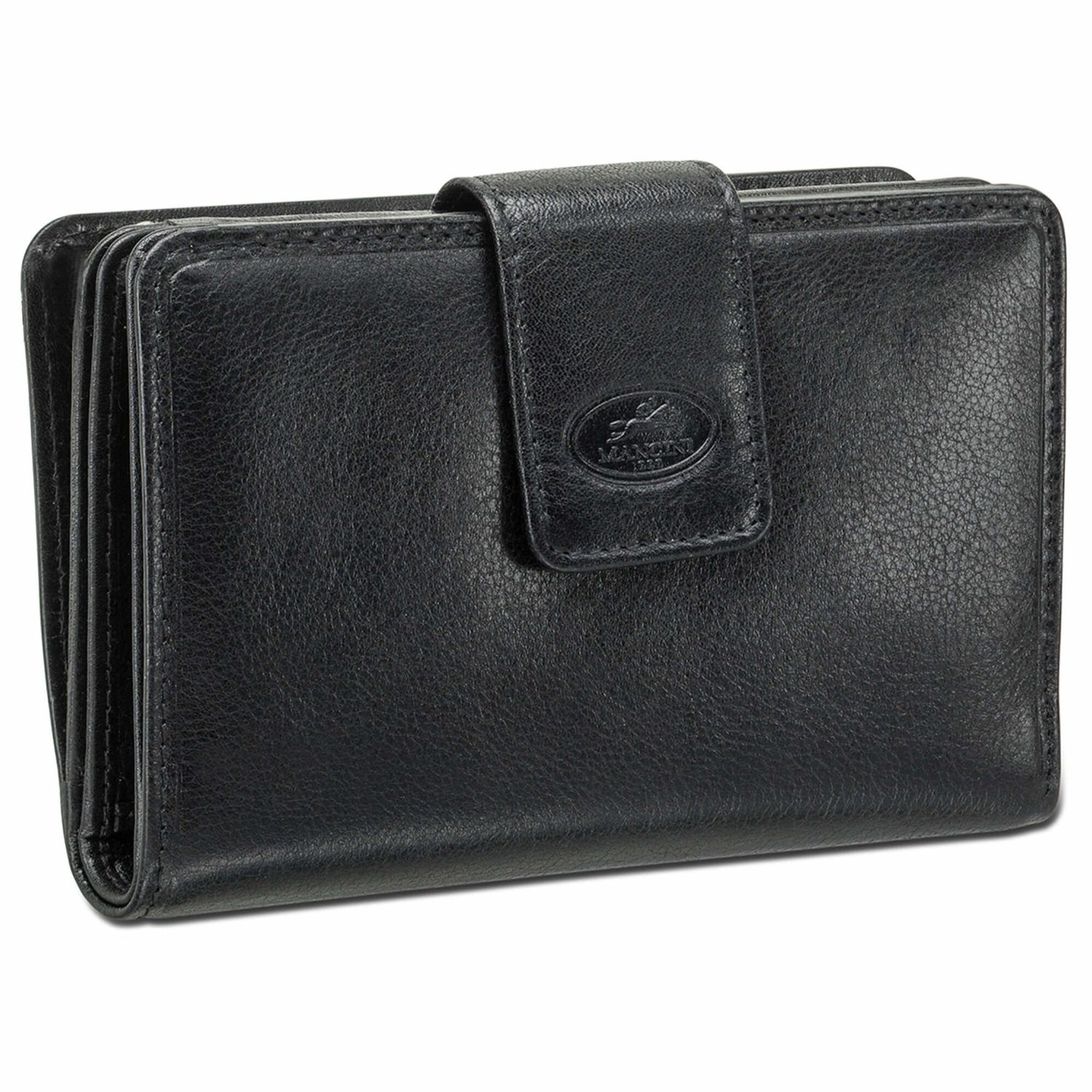 LADIES RFID SECURE MEDIUM CLUTCH WALLET (52283), Color: BLACK