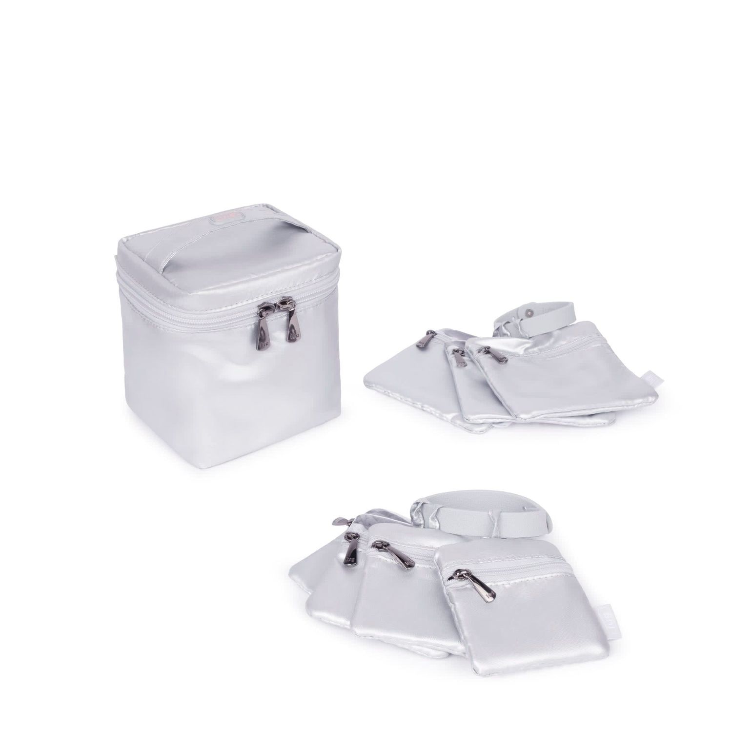 TWINKLE BOX W/ JEWELRY POUCHES, Color: METALLIC SILVER