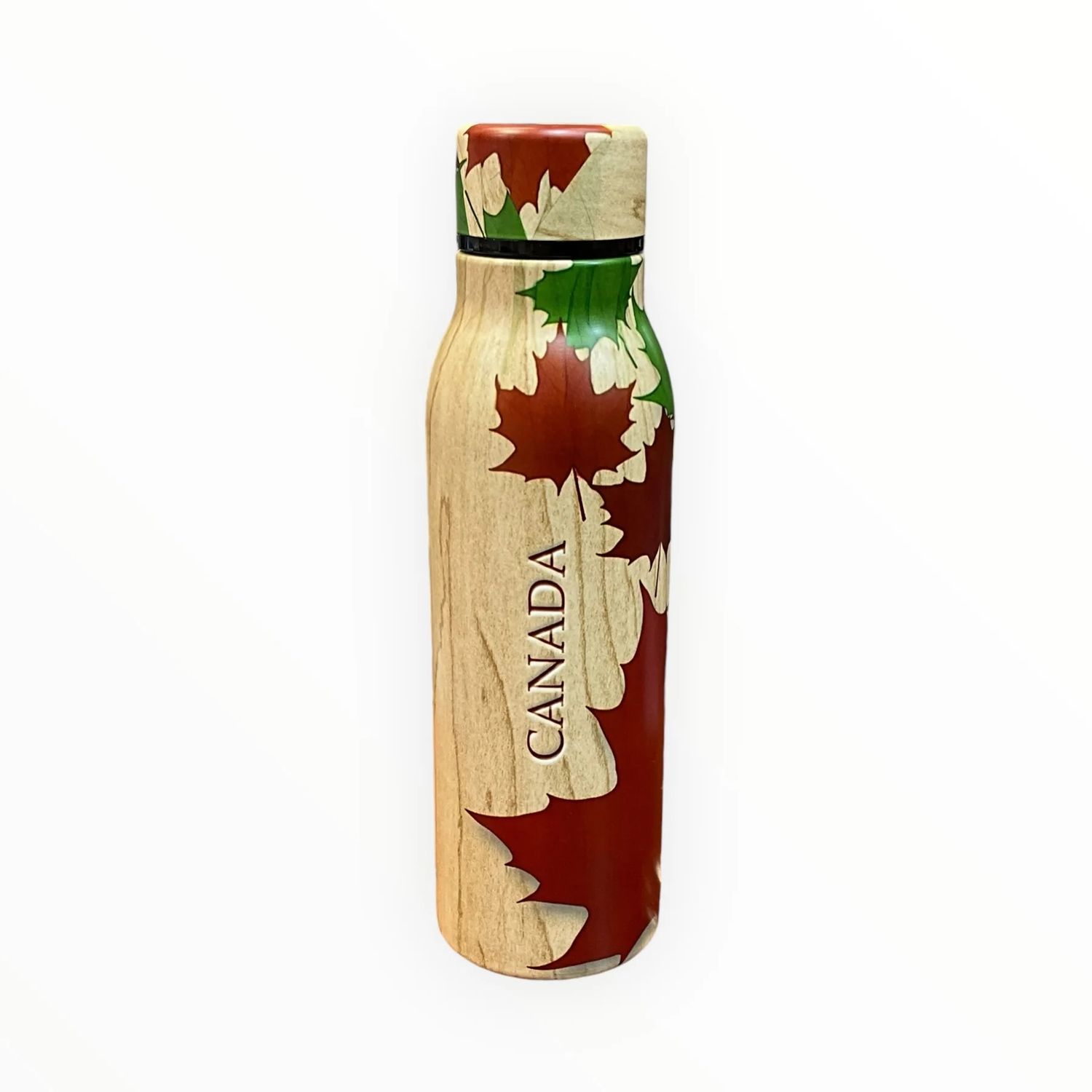 INSULATED WATER BOTTLE, MAPLE LEAVES (52028)