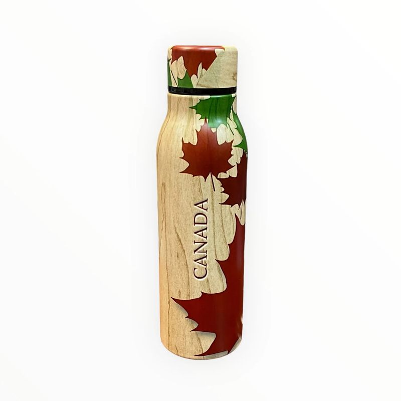 INSULATED WATER BOTTLE, MAPLE LEAVES (52028)