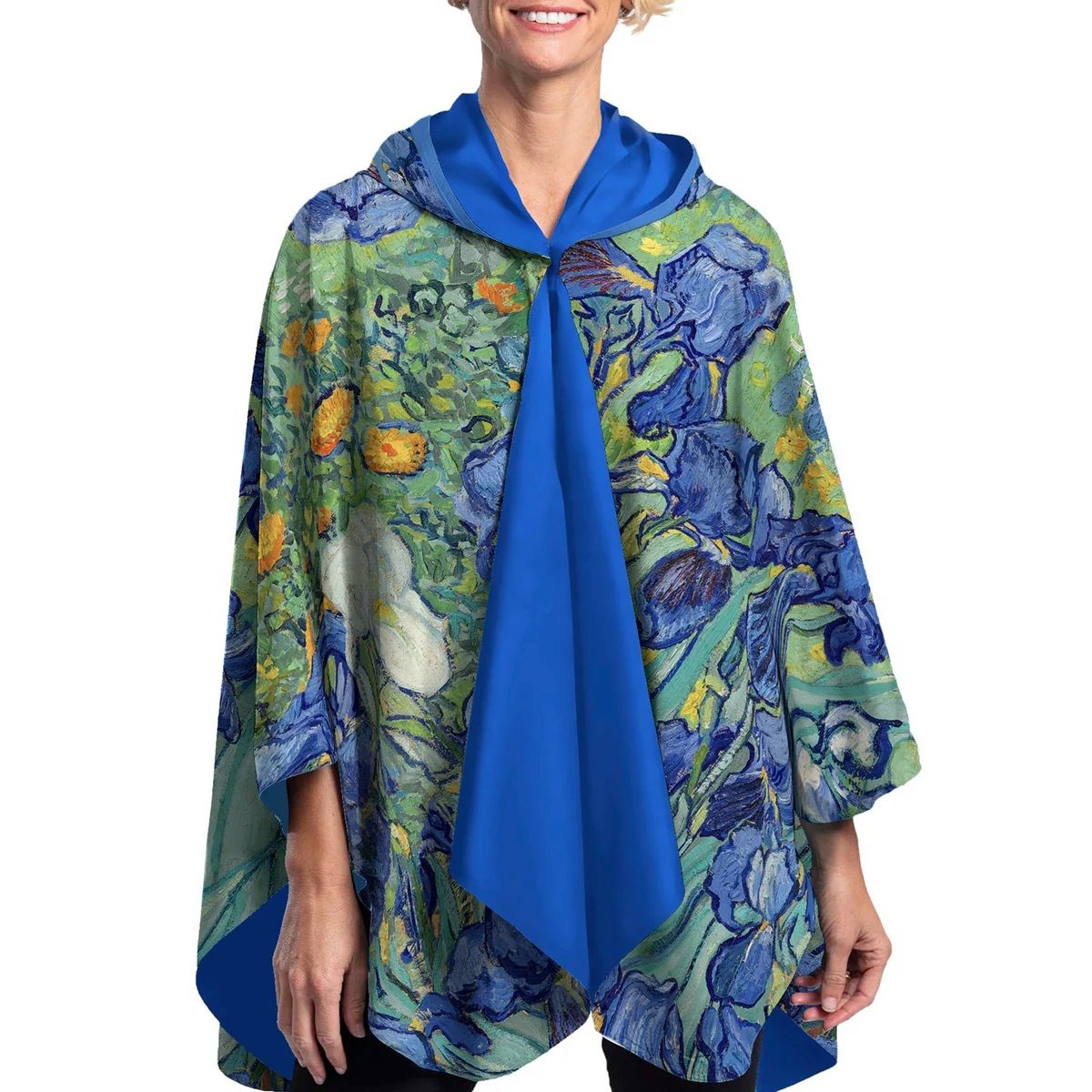 REVERSIBLE RAIN CAPE, Color: VAN GOGH IRISES