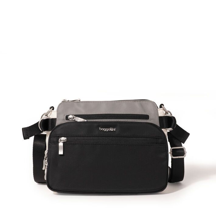 MARAIS RFID CROSSBODY (OTG917), Color: BLACK MULTI