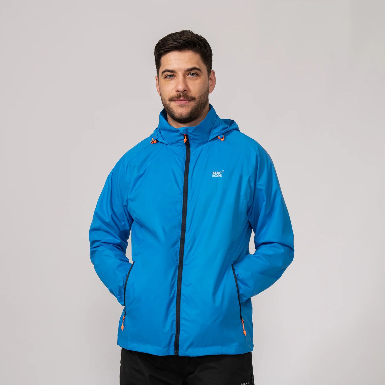 ORIGIN II PACKABLE UNISEX RAIN JACKET OCEAN BLUE, Size: XS