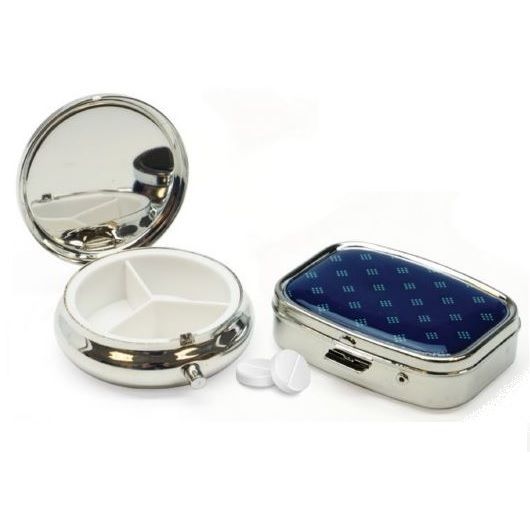 POCKET-SIZED PILL CASE SILVERSTONE COLLECTION (WKPSM), Color: CIRCULAR BLACK