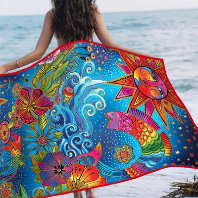 OVERSIZED MICROFIBER BEACH TOWEL WITH POUCH (RCBT)