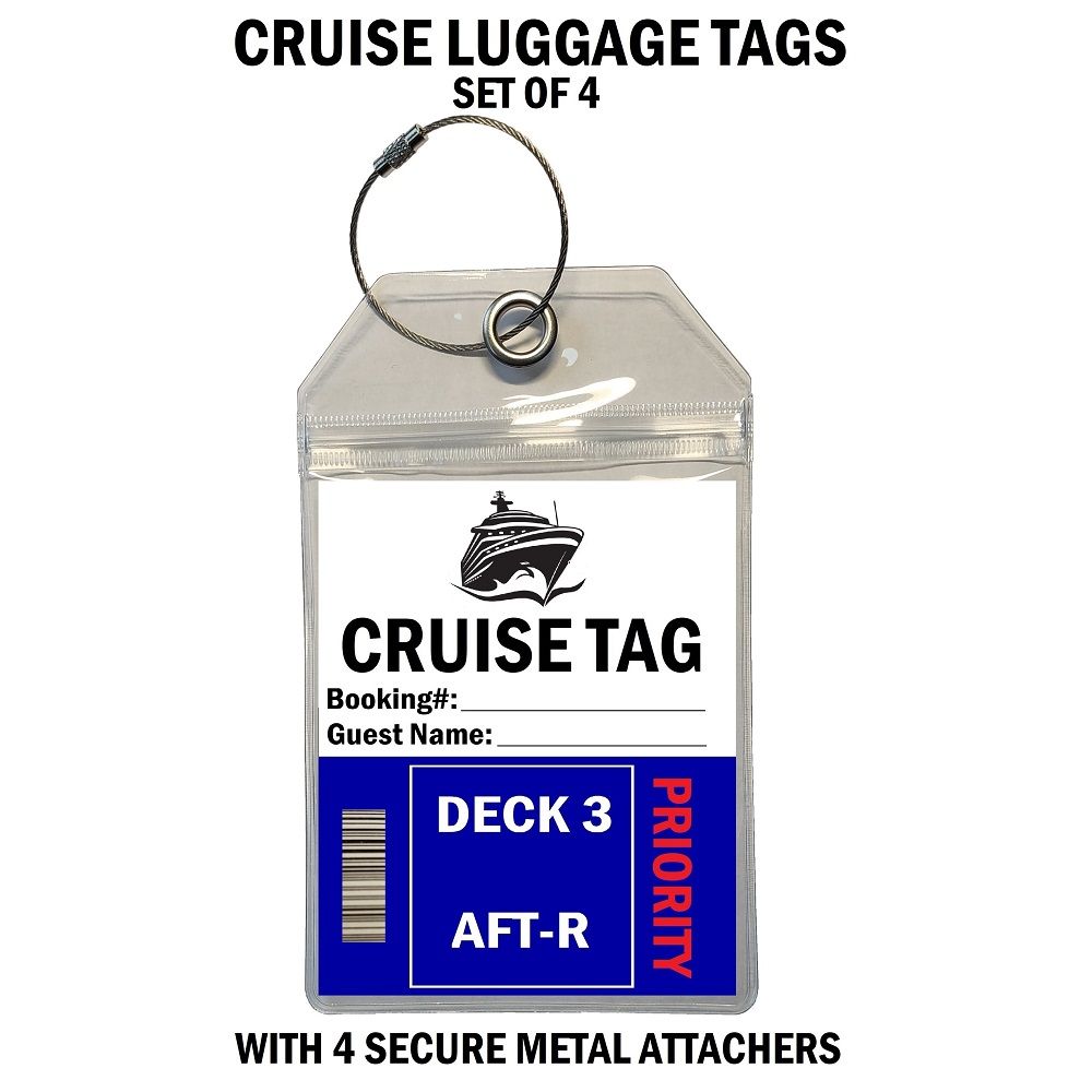 CRUISE TAGS SET OF 4 CLEAR (UT0005)