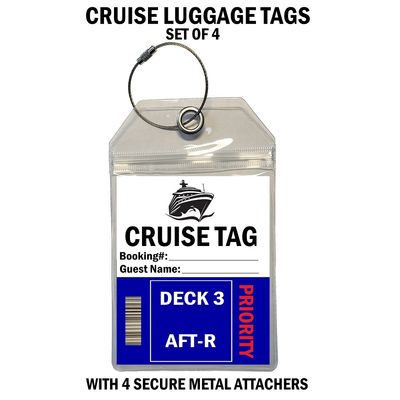 CRUISE TAGS SET OF 4 CLEAR (UT0005)