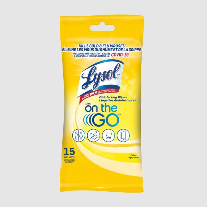 ON-THE-GO CITRUS DISINFECTING WIPES 15PK (L31120)
