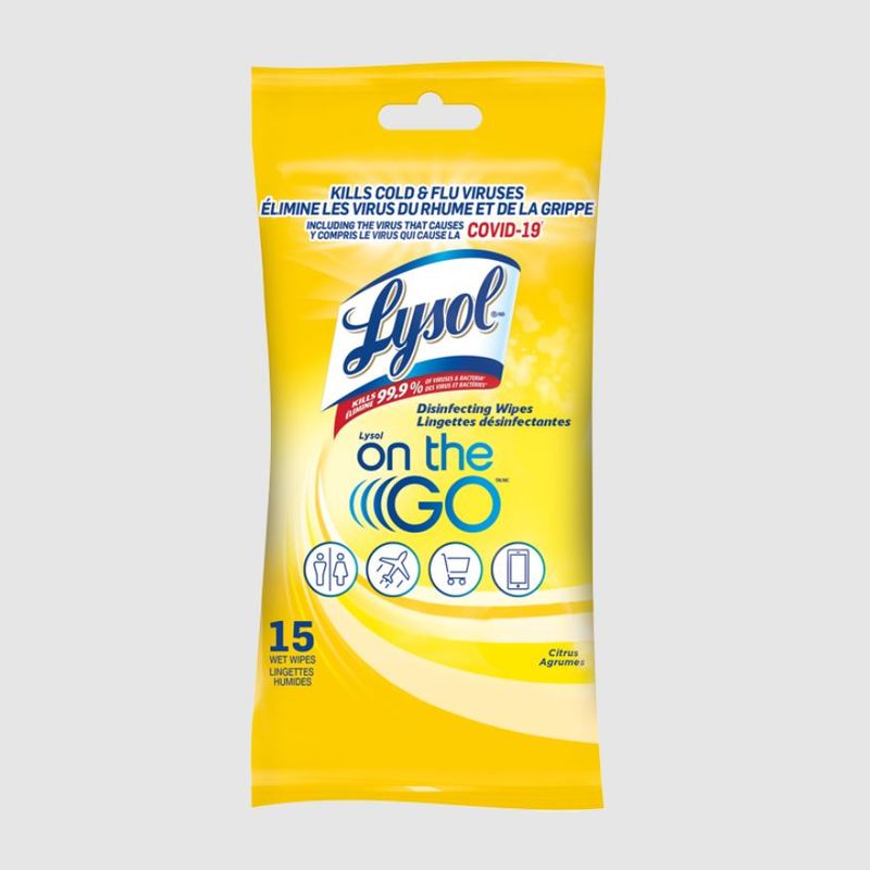 ON-THE-GO CITRUS DISINFECTING WIPES 15PK (L31120)
