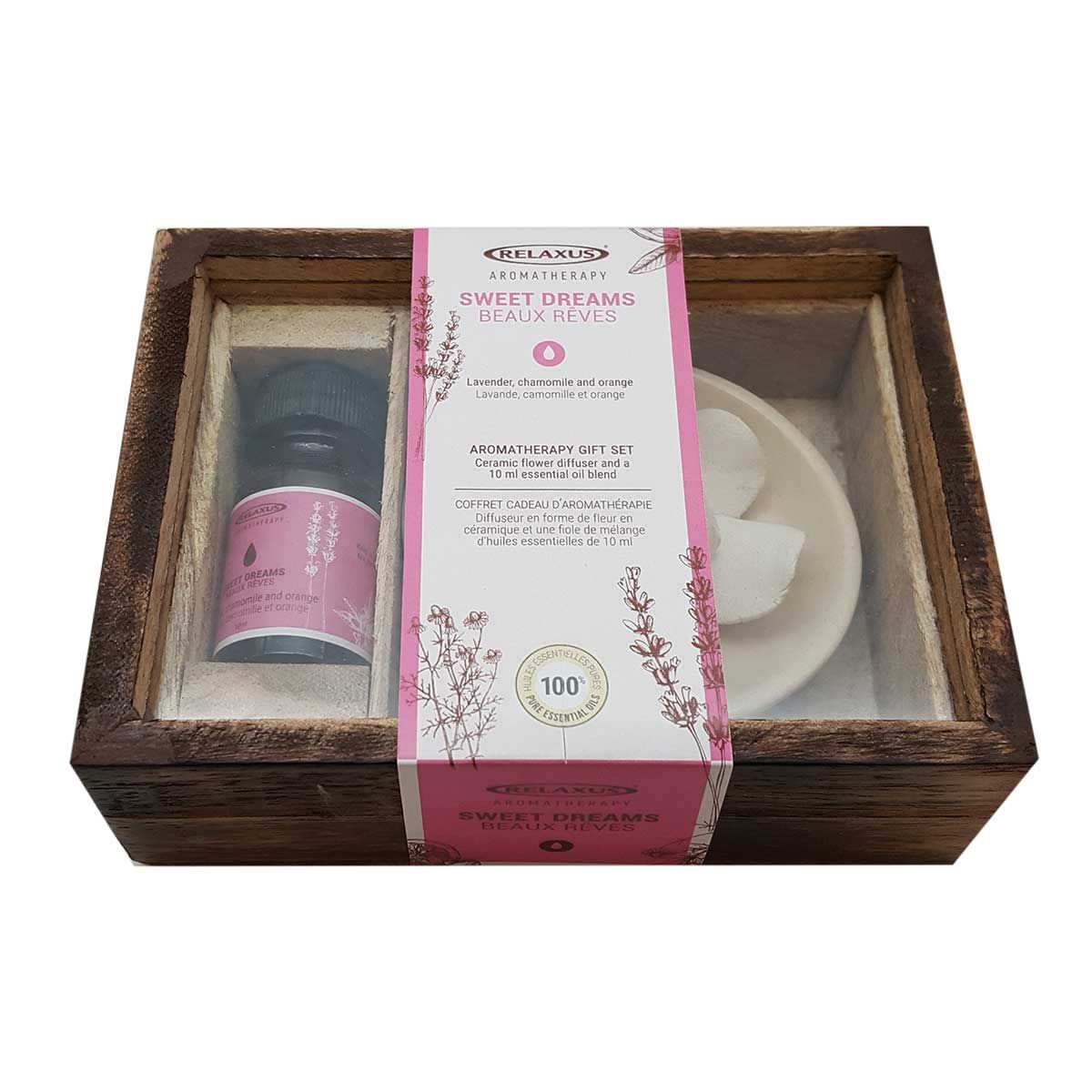 AROMA THERAPY GIFT SET W/ CERAMIC DIFFUSER, SWEET DREAMS (50826)