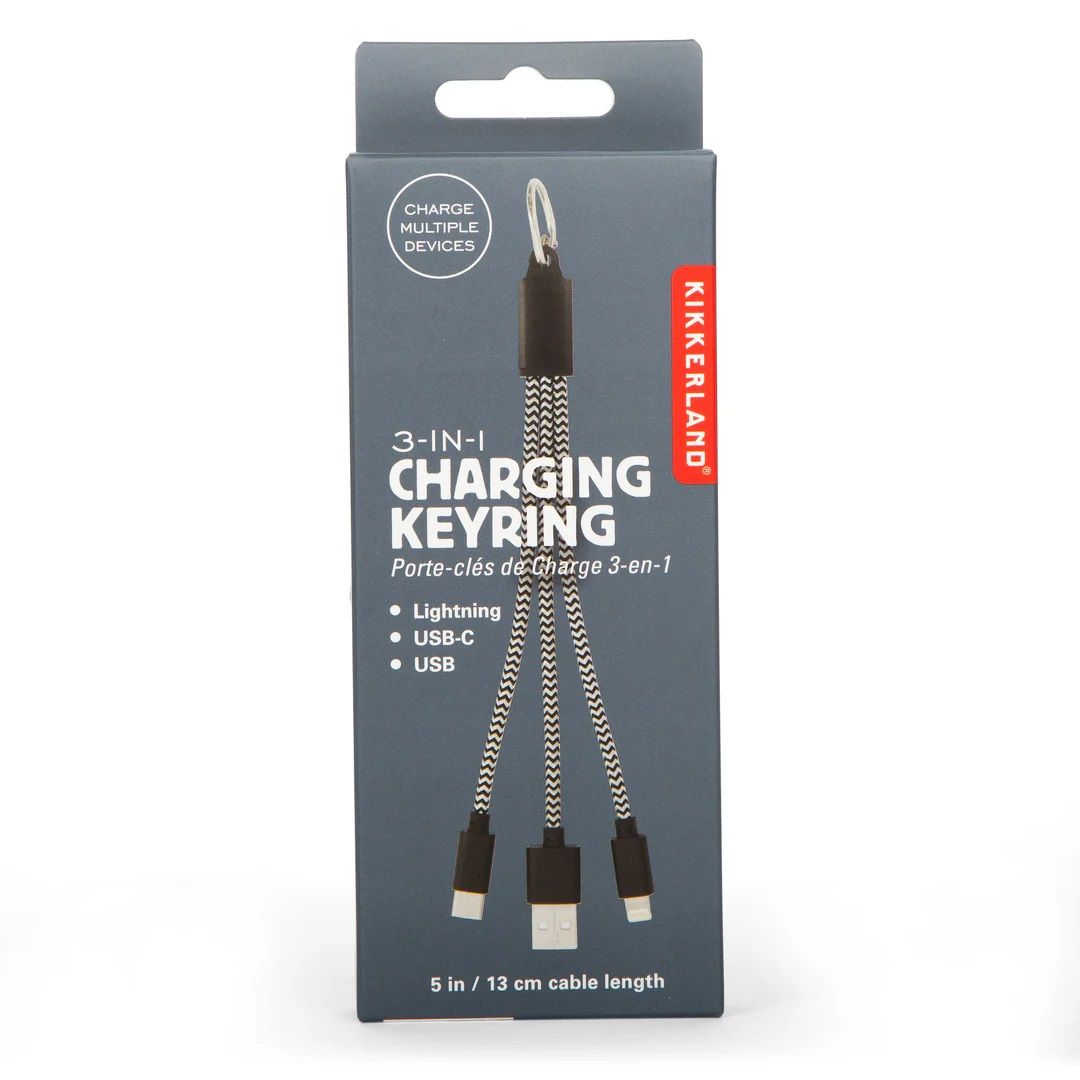 3-IN-1 USB-C, USB &amp; LIGHTNING CHARGING KEY RING (US252)