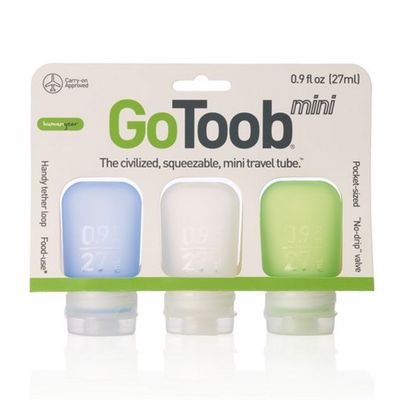 GOTOOB+ 3-PK 0.9oz / 27ml MINI SILCONE BOTTLES (HG2180) GREEN/BLUE/CLEAR