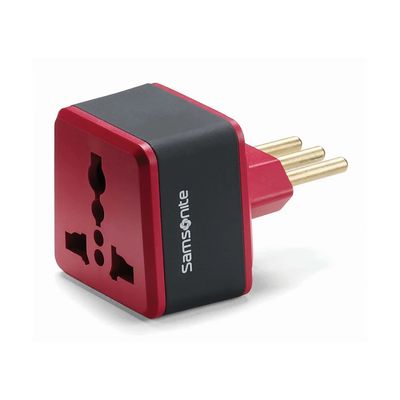 GROUNDED ADAPTOR PLUG ITALY (144397-1073) BLACK/RED