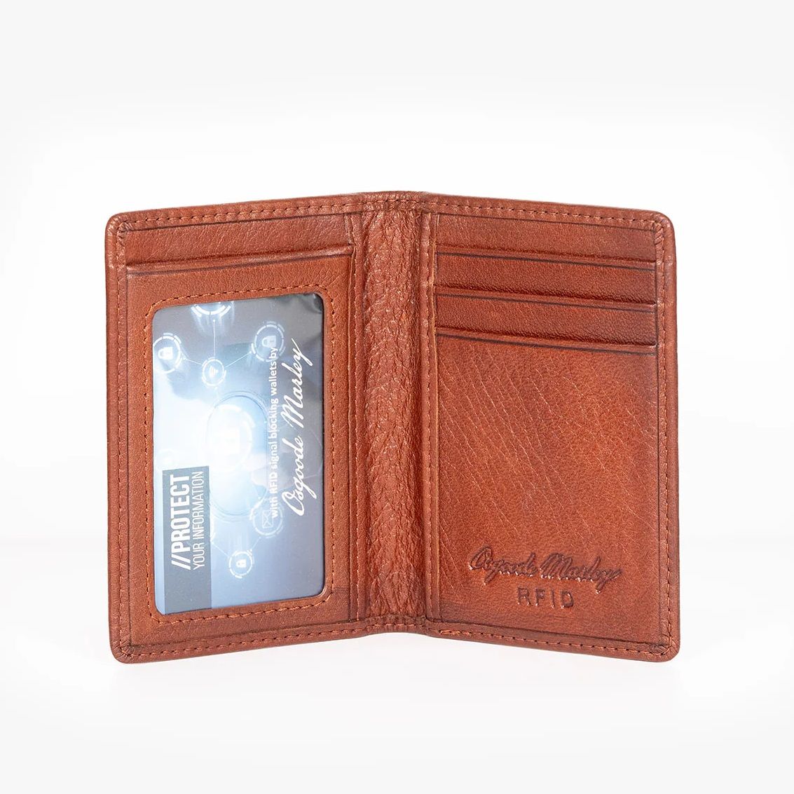 RFID DOUBLE ID CARD CASE (1220), Color: BRANDY