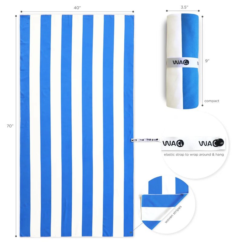 WACI JUMBO CABANA STRIPE BEACH TOWEL (DP12593)
