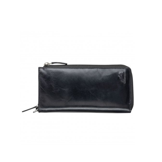 CASABLANCA LADIES RFID TRIFOLD CLUTCH WALLET (8700374), Color: BLACK