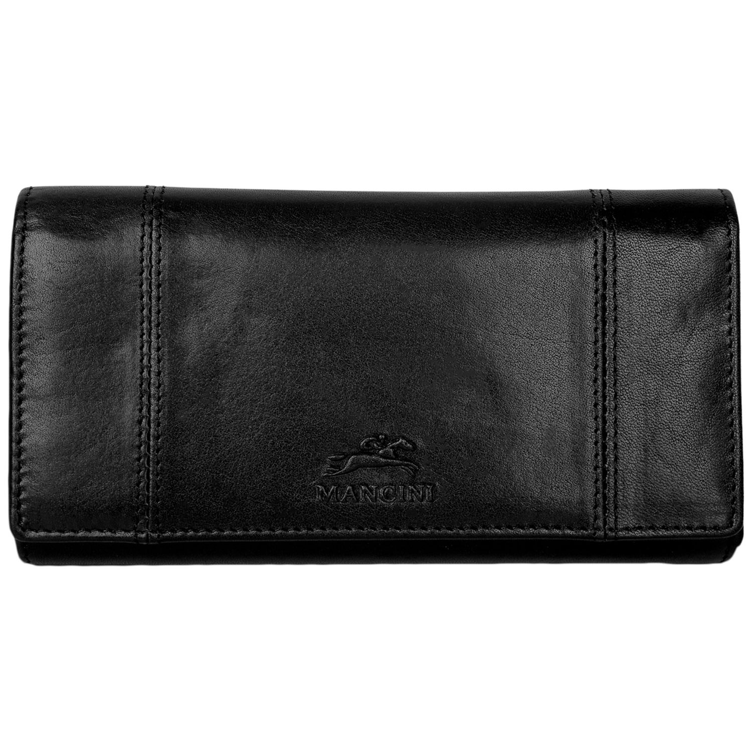 PELLE D&#39;ORO LADIES RFID QUAD FOLD WALLET (500-54369), Color: BLACK