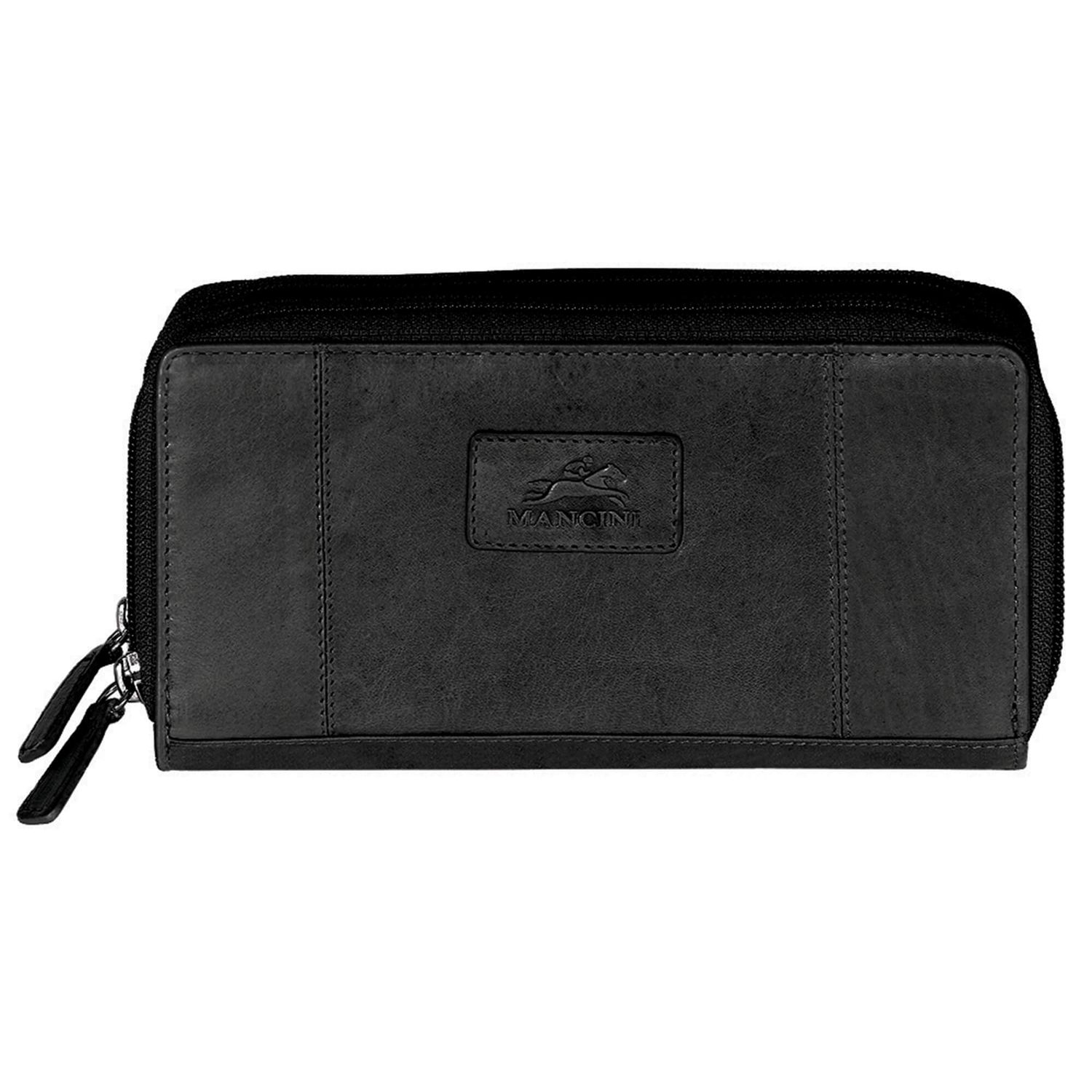 CASABLANCA LADIES RFID DOUBLE ZIP CLUTCH (8700167), Color: BLACK