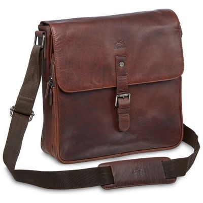 BUFFALO CROSSOVER RFID LEATHER TABLET BAG (99-5463) BROWN