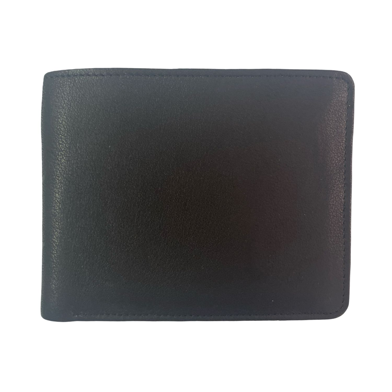MENS LEATHER BILLFOLD W/ 10 CREDIT CARD SLOTS, BLACK (AX-5001)
