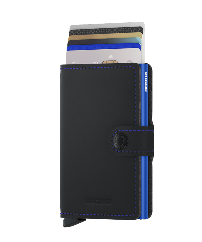 MINIWALLET MATTE BLACK &amp; BLUE