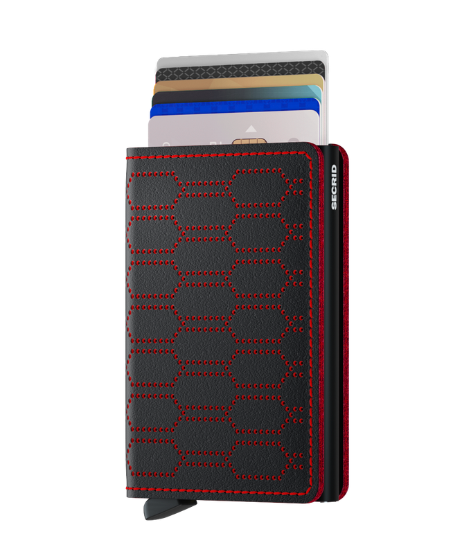 SLIMWALLET FUEL PERFORATED BLACK-RED