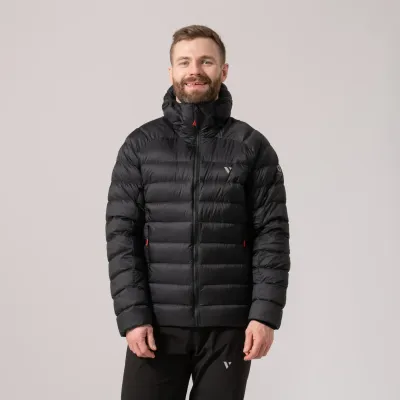 SUMMIT MEN'S PACKABLE INSULATED DOWN FILLED JACKET JET BLACK
